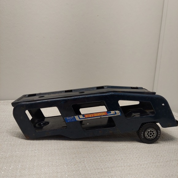 Tonka Other - Vintage Tonka Pressed Steel Otto's Transport Car Hauler Trailer Blue 13 Inch